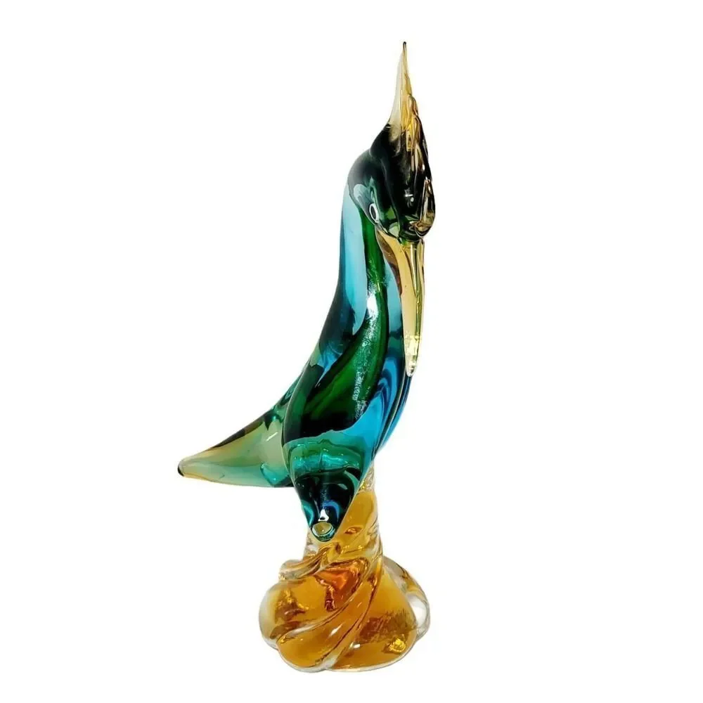 Jordan Import JIC‎ Multi Colored Murano Italian Art Glass Swan Duck Bird Figure